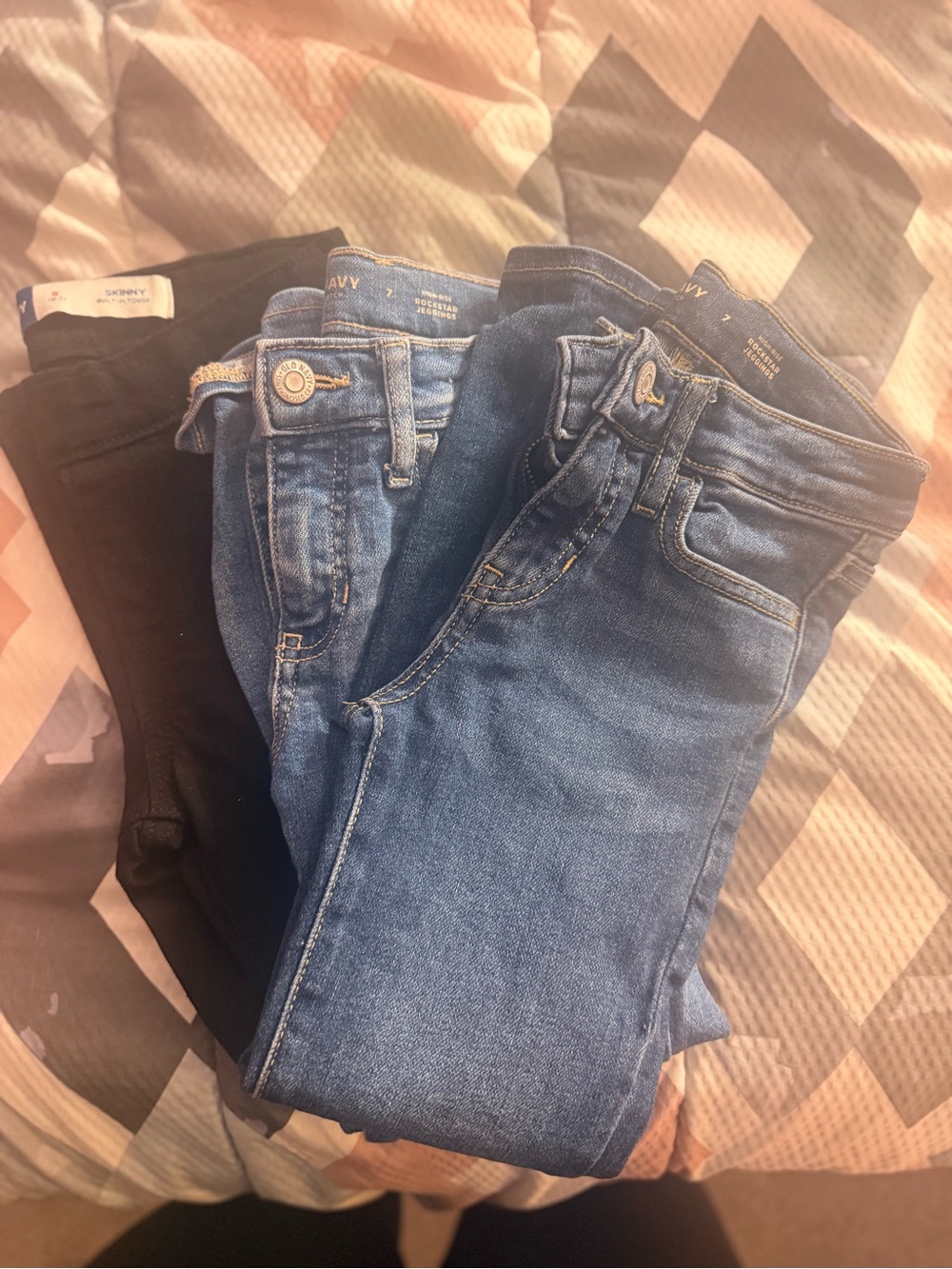 Old Navy Girls Skinny Jeans - Blue & Black Denim